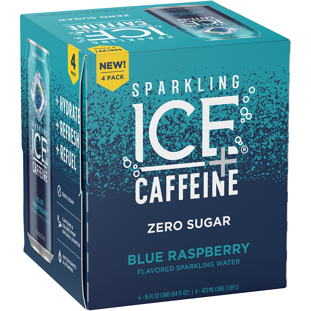 Sparkling Ice Caffeine Blue Raspberry Sparkling Water GotoLiquorStore