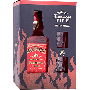 Jack Daniel's Tennessee Fire Liqueur Gift Set with 2 Shot Glasses