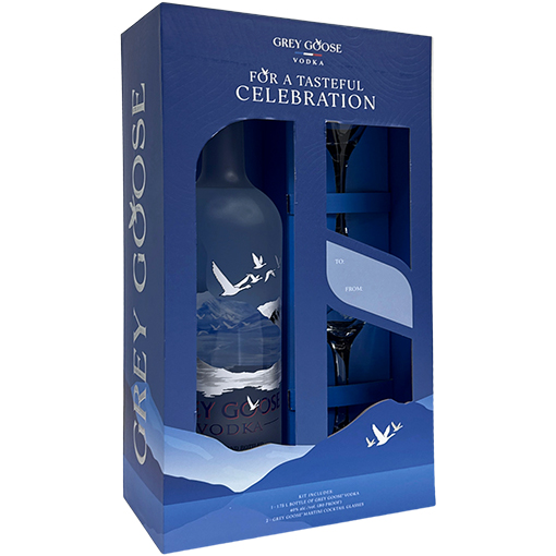 Picture of Grey Goose Vodka Gift Set with 2 Martini Glass