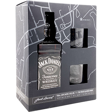 Jack Daniel's Old No. 7 Tennessee Whiskey Gift Set with Two Rocks Glasses