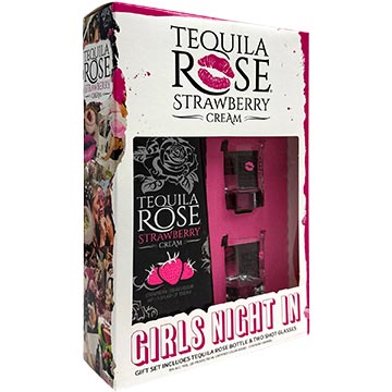 Tequila Rose Strawberry Cream Liqueur with 2 Shot Glasses - Buy