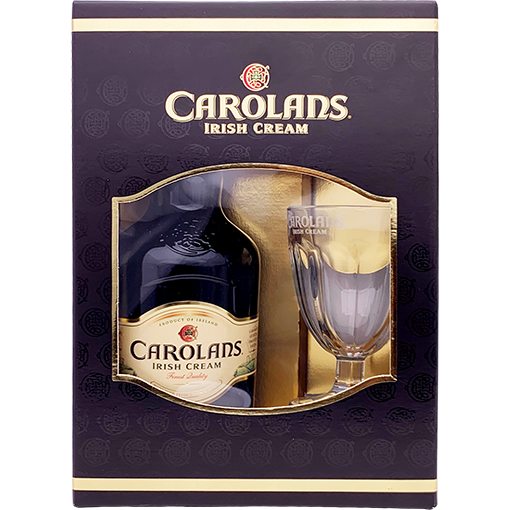 Carolans Irish Cream Liqueur Gift Set with Glass