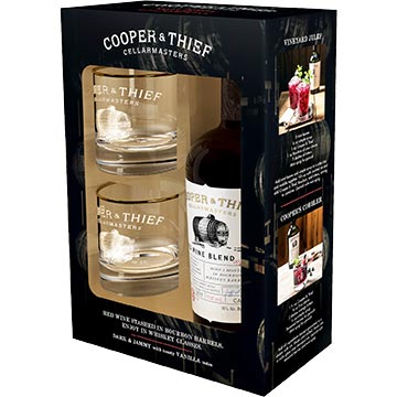 Cooper & Thief Bourbon Barrel Aged Red Blend 2016 Gift Set with 2 Bourbon Glasses
