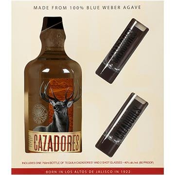 Cazadores Reposado Tequila Gift Pack with 2 Shot Glasses