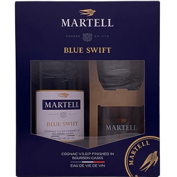 Martell Blue Swift VSOP Cognac Gift Pack with 2 Glasses