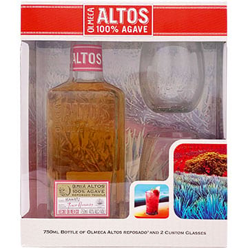 Olmeca Altos Reposado Tequila Gift Set with 2 Custom Glasses