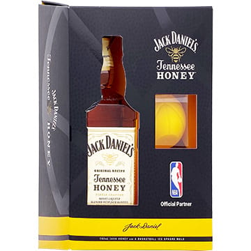 Jack Daniel's Tennessee Honey Liqueur Gift Set with Basketball Ice Sphere Mold