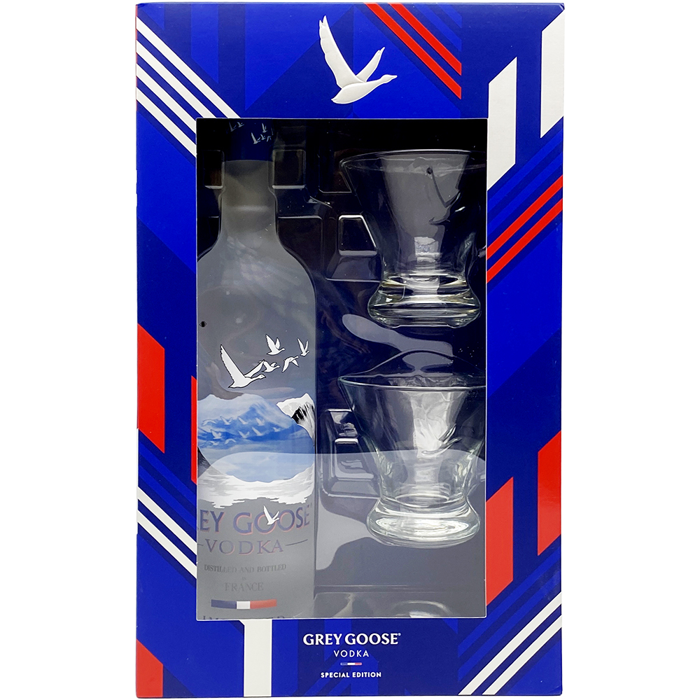 Grey Goose Special Edition Vodka With Stemless Martini Glass Gotoliquorstore