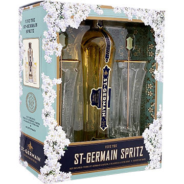 St. Germain Elderflower Liqueur Gift Set with 2 Glasses & 2 Stir Rods