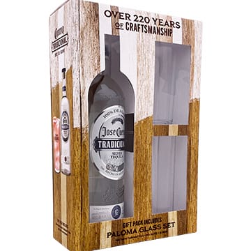 Jose Cuervo Tradicional Silver Tequila Gift Pack with Paloma Glass Set