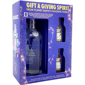 Absolut Vodka Gift Set with Two 50ml Absolut Juice