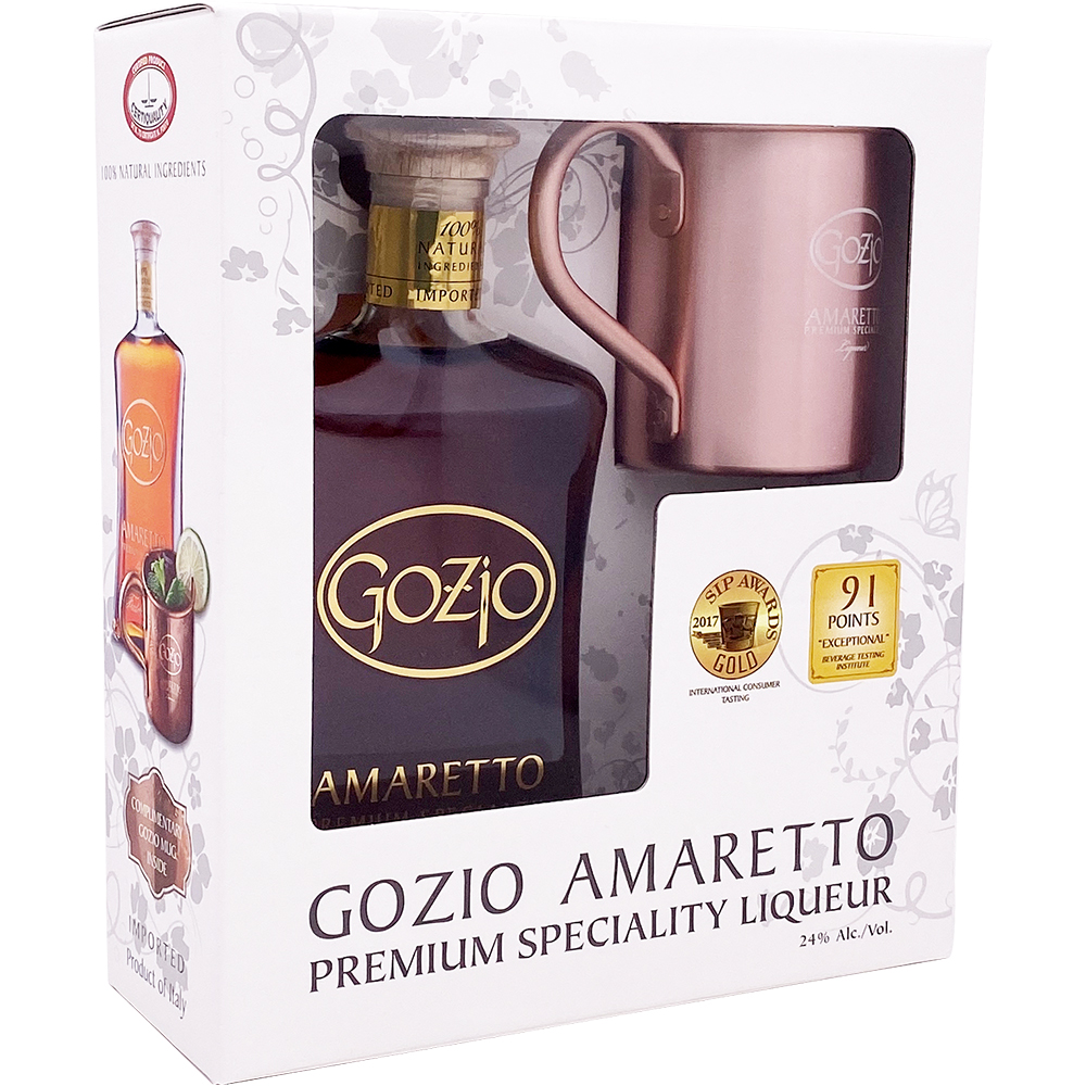 Gozio Amaretto Liqueur Gift Set with Gozio Mug | GotoLiquorStore