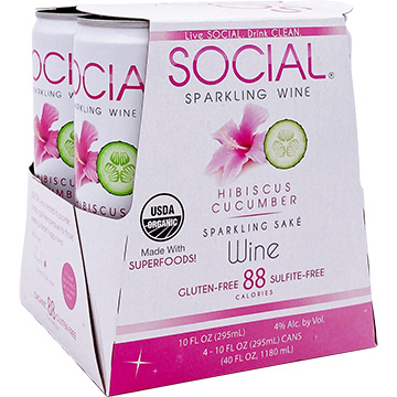 Social Sparkling Wine Hibiscus Cucumber