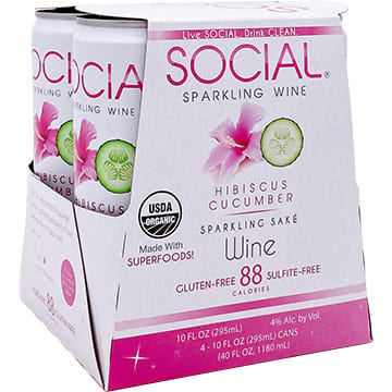 Social Sparkling Wine Hibiscus Cucumber