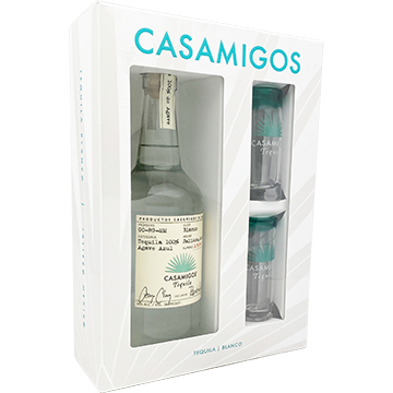 Casamigos Blanco Tequila Gift Set 750ml with 2 Rocks glasses