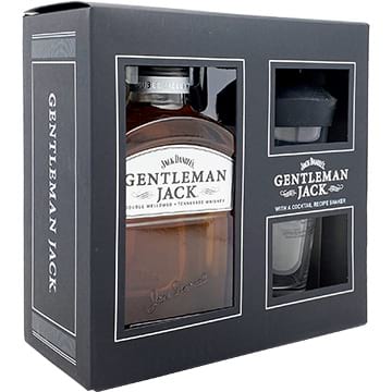Jack Daniel's Gentleman Jack Whiskey Gift Set with Cocktail Recipe Shaker