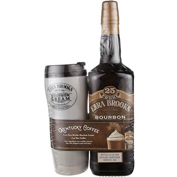 Ezra Brooks Bourbon Cream Liqueur Gift Set with Coffee Tumbler