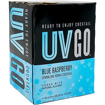UV GO Blue Raspberry Sparkling Vodka Cocktail