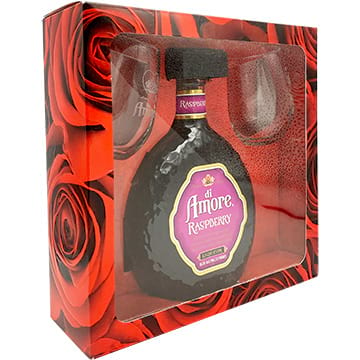 Di Amore Raspberry Liqueur Gift Set with 2 Glasses