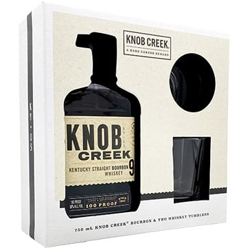 Knob Creek 9 Year Old Bourbon with 2 Tumbler Glasses