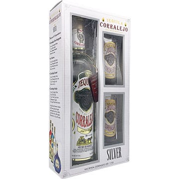 Corralejo Blanco Tequila Gift Set with 2 Shot Glasses