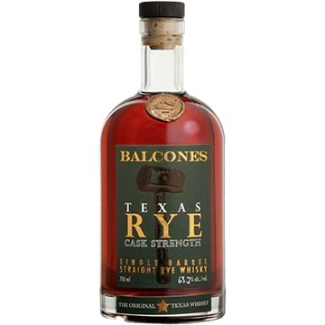 Balcones Texas Rye Cask Strength Single Barrel