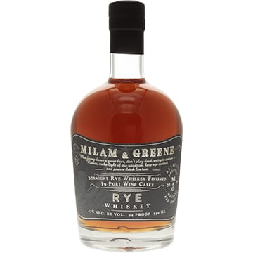 Milam & Greene Straight Rye Whiskey Finished in Port Wine Casks