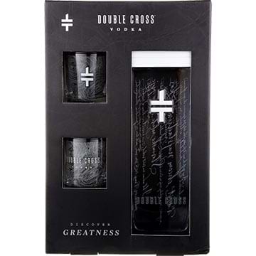Double Cross Vodka Gift Set with 2 Rock Glasses