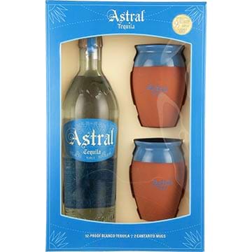 Astral Blanco Tequila Gift Set with 2 Cantarito Mugs