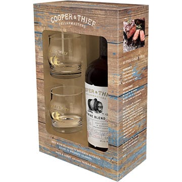 Cooper & Thief Bourbon Barrel Aged Red Blend Gift Set with 2 Whiskey Glasses