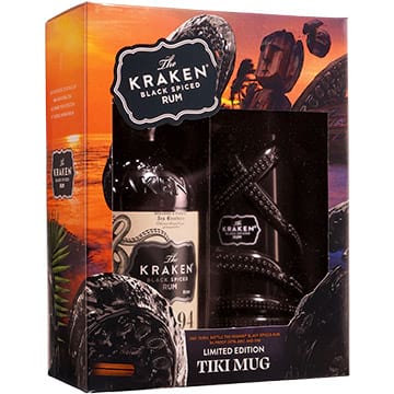 Kraken Black Spiced Rum 94 Proof Gift Set with Tiki Mug