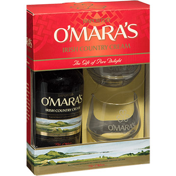 O'Mara's Irish Country Cream Liqueur Gift Set with 2 Glasses ...