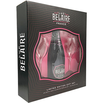 Luc Belaire Rare Rose Limited Edition Gift Set with 2 Deluxe Flute Glasses