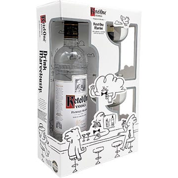 Ketel One Vodka Gift Set with 2 Limited Edition Martini Glasses
