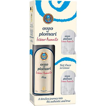 Plomari Ouzo Gift Set with 2 Glasses