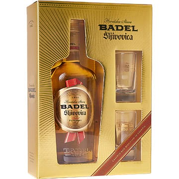 Badel 1862 Hrvatska Stara Sljivovica Plum Brandy Gift Set with 2 Shot Glasses