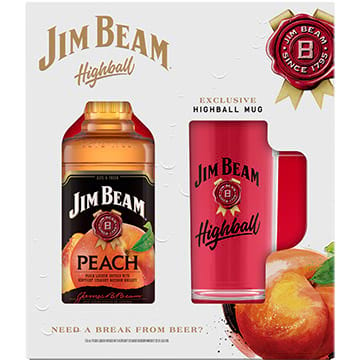 Jim Beam Peach Bourbon Gift Set with Highball Mug
