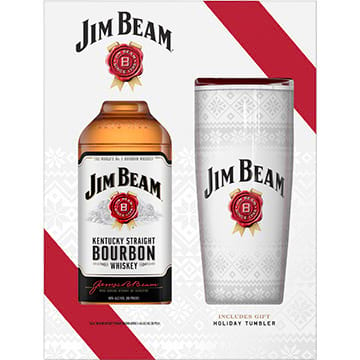 Jim Beam Bourbon Gift Set with Holiday Tumbler