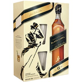 Johnnie Walker Black Label 12 Year Old Richard Malone Collection Gift Set with Two Glasses