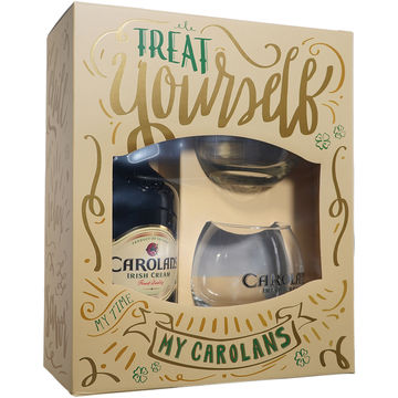Carolans Irish Cream Liqueur Gift Set with Two Rock Glasses