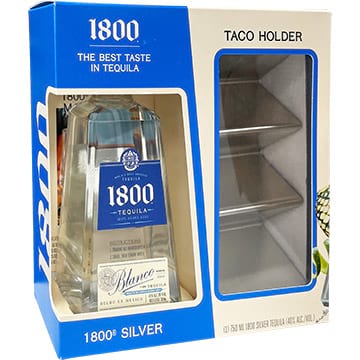 1800 Silver Tequila Gift Set with Taco Holder