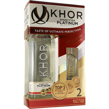 Khortytsa Platinum Vodka Gift Set with 100ml Miniature