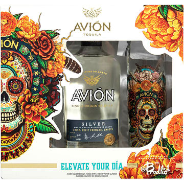 Avion Silver Tequila Gift Set with 2 Votive Glasses