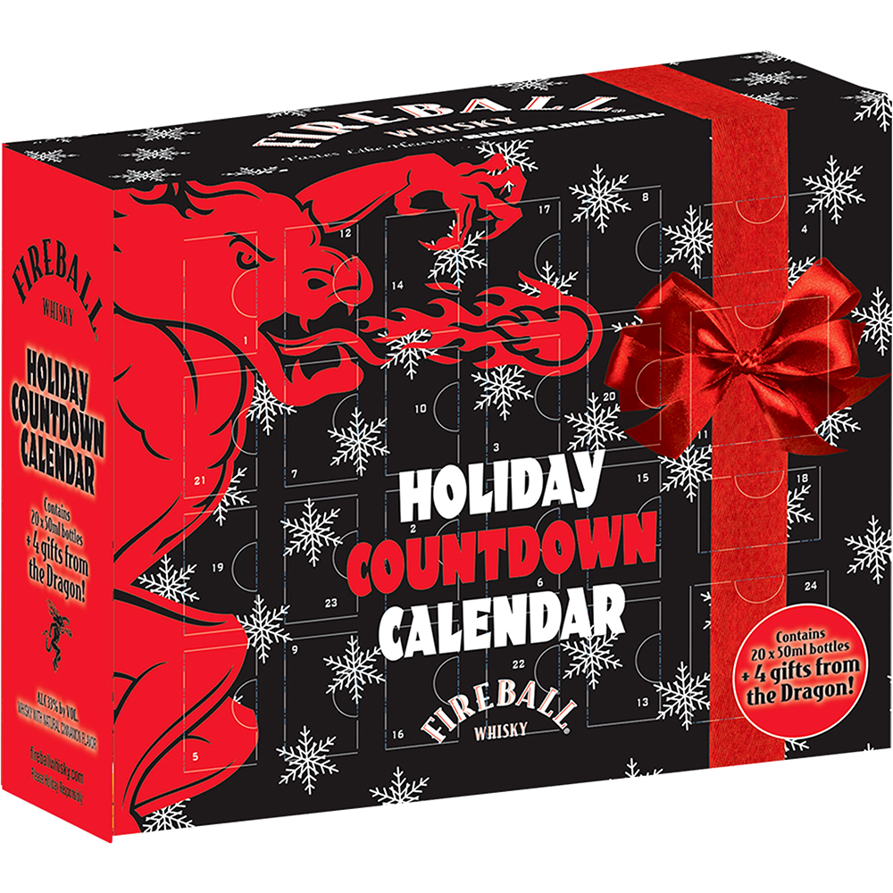 Fireball Cinnamon Whiskey Holiday Countdown Calendar Gift Pack