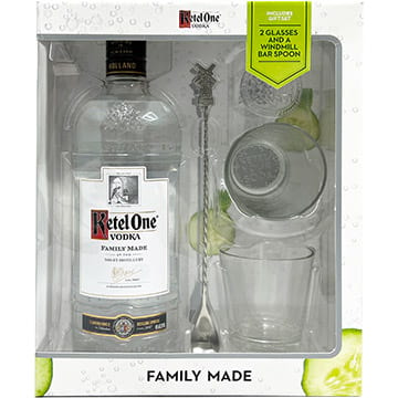 Ketel One Vodka Gift Set with 2 Glasses & Spoon