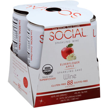 Social Sparkling Wine Elderflower Apple