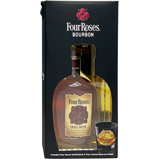 Four Roses Small Batch Bourbon Gift Set with Two Rose Ice Molds