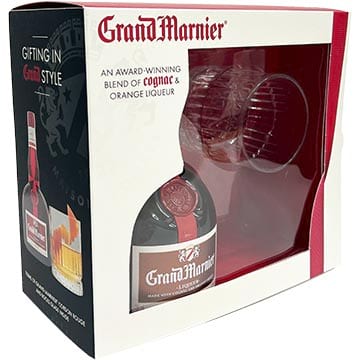 Grand Marnier Cordon Rouge Liqueur Gift Set with Rocks Glass