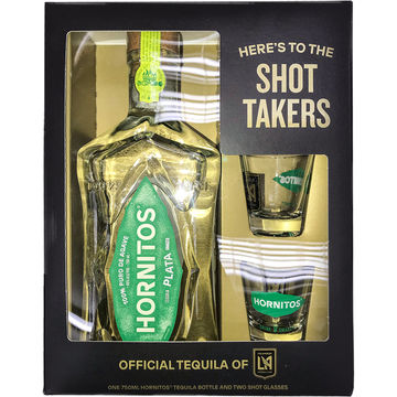 Hornitos Plata Gift Pack with 2 Shot Glasses