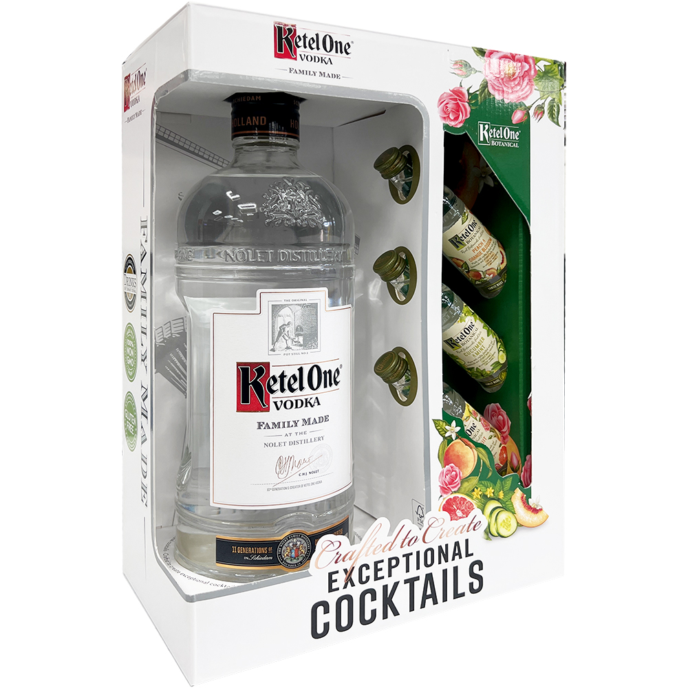 Ketel One Vodka Gift Set with Three 50ml Miniature GotoLiquorStore